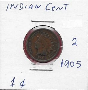 USA INDIAN HEAD 1 CENT 1905 LIBERTY WITH INDIAN HEADDRESS BEARING THE WORD LIBER - Picture 1 of 2