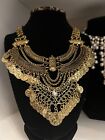 NWT Vintage Boho Gold Coin Jewelry Set Necklace + Earring