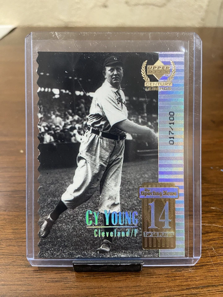 CY YOUNG 1999 UPPER DECK CENTURY LEGENDS TOP 50 DIE CUT 17/100  - Image 1 of 2