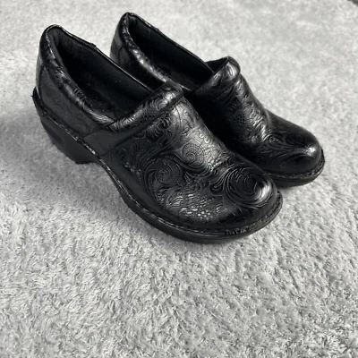 Zuecos sin cordones góticos Born BOC para mujer 8,5 negros florales cómodos ropa de trabajo enfermería Foto 1 de 4