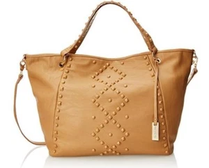 Urban Originals Atomic Tan Brown Studs Oversized Crossbody Tote Vegan Handbag - Picture 1 of 6