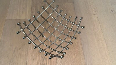 Obstschale 37 x 14 cm Metall silber Chrom Korb Obstkorb Gitter Ablagekorb Schale - Bild 1 von 3