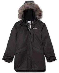 NWT-COLUMBIA YOUTH SUTTLE MOUNTAIN LONG INSULATED JACKET SIZE SMALL~BLACK $130 - Picture 1 of 8