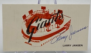 Autographed Larry Jansen business card. NM - Picture 1 of 2
