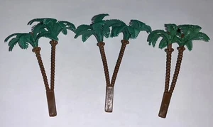 Cake Toppers 3 Plastic Palm Trees w/Coconuts ~ 3.5" Tall ~ NEW - Picture 1 of 3