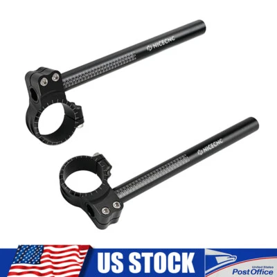 7° Clip-Ons Handlebars for 50mm Forks Fits Kawasaki Ninja ZX6R Ninja  ZX10R - Image 1 of 4
