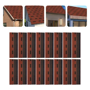 16 piezas tejas de techo de asfalto impermeables de 5,3 mm de espesor tejas rectangulares rojas - Imagen 1 de 19