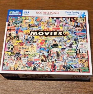 White Mountain Puzzles Die Filme 1000 Teile Puzzle - GEÖFFNET - nichts fehlt - Bild 1 von 3