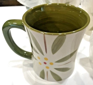 Temptations by Tara Old World Green Coffee Mugs 14 oz Set of 4 New Old Stock - Picture 1 of 6