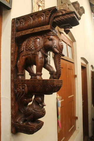 Wall Bracket Corbel 2 pc Elephant Statue Door Entrance Wall Shelf Corbel Bracket Cover