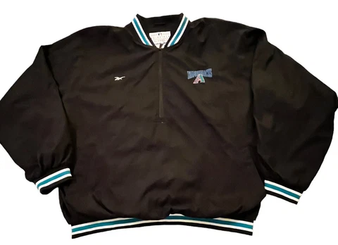 Vintage Arizona Diamondbacks MLB Jacket Windbreaker XXL Reebok 1/2 Zip Pullover Cover