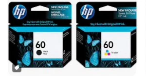 HP 60 Oryginalne czarne i Ttricolor Oryginalne wkłady atramentowe Combo - Zdjęcie 1 z 1