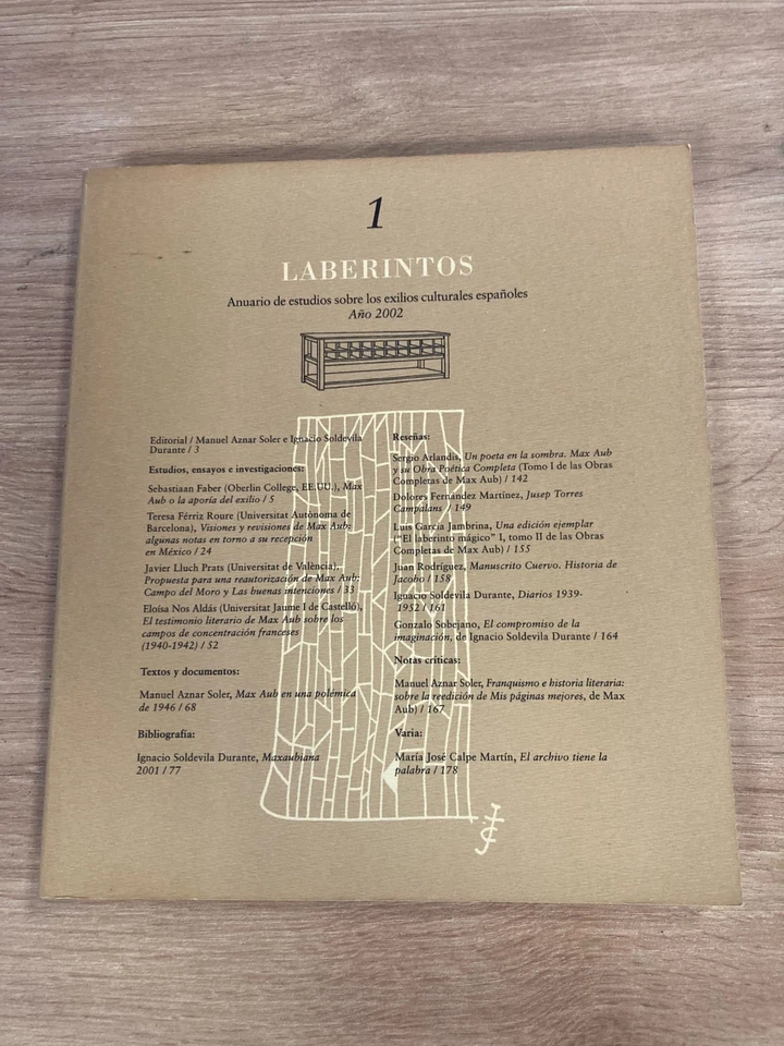 Laberintos 1 Anuario de estudios sobre los exilios culturales españoles - Imagen 1 de 4