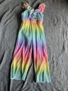 Girls Like Us Toddler Girl Rainbow Multi-Color Jumpsuit - Picture 1 of 3