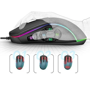 Hot RGB Gaming Mouse Macro Define 6 Levels Adjustable DPI 7200dpi Optical - Picture 1 of 12