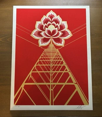 Serigrafía numerada firmada Shepard Fairey Obey LOTUS TOWER XX/375 Foto 1 de 3