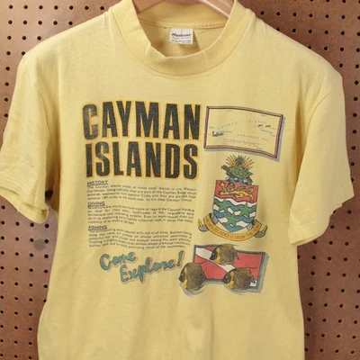 Camiseta De Colección 1988 Hecha en Estados Unidos Islas Caimán GRANDE Punto Único Stedman Años 80 Foto 1 de 4