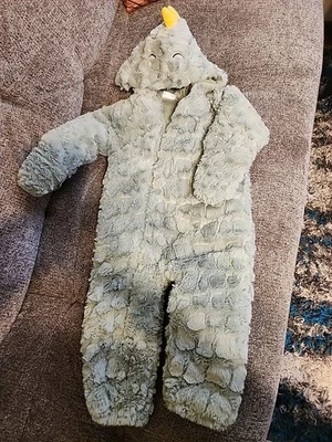 Koalababy Dinosaur Hooded Fleece Faux Fur 18-24 Months Light Teal/green. - Изображение 1 из 4
