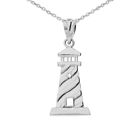 .925 Sterling Silver Lighthouse Pendant Necklace