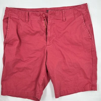 Bermudas chinas antiguas azul marino para hombre talla 38 rosa melocotón algodón elástico frente plano Foto 1 de 4