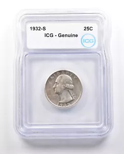 1932-S Washington Quarter Genuine ICG *1414 - Picture 1 of 3