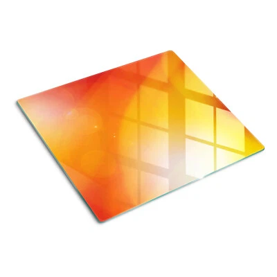 Copri Piano Cottura Fornelli Tagliere 60x52cm Sfondo arancione Vetro Temperato - Immagine 1 di 4