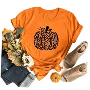 Halloween Costumes for Women Funny Pumpkin Printed Cute T Shirts Large Bb04 - Picture 1 of 3