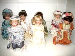 Age of elegance Victorian doll collection lot of 7 - Bild 1 von 15