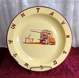 Vintage MONTERREY WESTERN WARE Enamelware Cowboy Chuckwagon Dinner Plate 10 1/2" - Picture 1 of 7