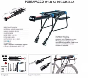 Porte-Bagages Postérieur Al Tige de Selle Sauvage Avec Parafanghino - Imagen 1 de 1
