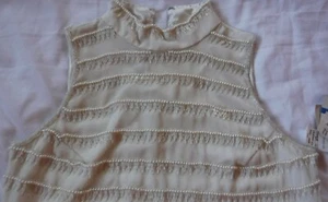 Reggio Perlen Top Gr. SM Off White/Creme Ärmellos Cocktail/Abend Perlen - Bild 1 von 8