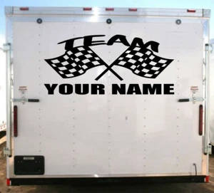 Calcomanías de remolque de carreras Your Team Name grandes hasta 60""L x 28"" alto RACE02 - Imagen 1 de 3