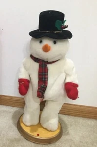 Animated Hip Swinging Snowman Dances to "Let it Snow" North Pole 18" RARE Used - Picture 1 of 8