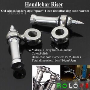 Offset Dog Bone 1" Handlebar Riser Kits For Harley Bobber Chopper Cafe Racer