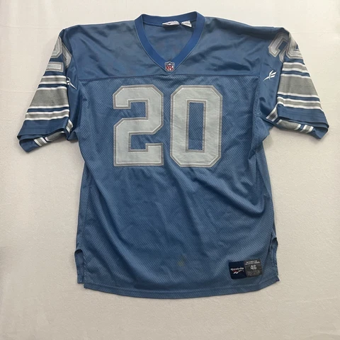 VTG Reebok Barry Sanders Detroit Lions #20 Football Jersey Size 46 Stitched HOF Cover