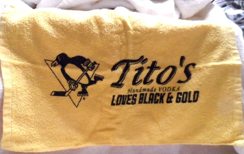 Tito's Loves Black & Gold Terrible Towel for Pittsburgh Penguins Cover