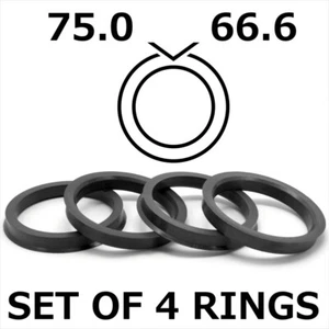 75.0 - 66.6 SPIGOT RINGS SET OF 4 For Alloy Wheel Hub Centric wheel spacer - Picture 1 of 5