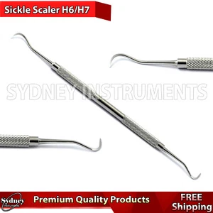Dental Sickle Scaler Posterior Subgingival Scaling Calculus Tartar Removers - Picture 1 of 8