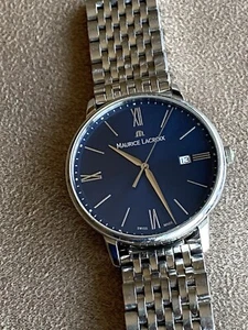 Maurice Lacroix EL 1118 Blue Dial Men's Swiss Watch 6.5" - Picture 1 of 7