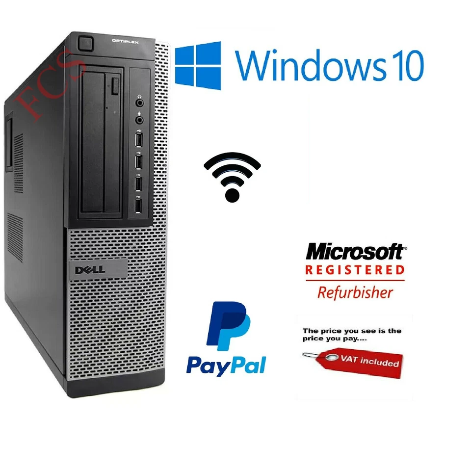 Dell Optiplex Core i5 Core i7 16GB RAM 2TB HDD SSD Windows 10 Desktop PC - Image 1 of 4
