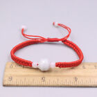 Naturalna klasa A Jadeit Rose-Bead Czerwony sznurek Dzianinowa bransoletka Regulowana 15-16,5cm