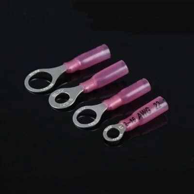 25-300PCS Insulated Heat Shrink Ring Terminals 22-16 AWG  Wire Crimp Connectors - Image 1 of 4