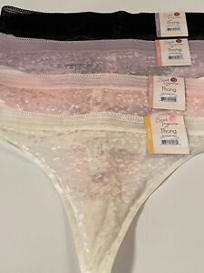 Secret Treasures Leo Jacquard Thong Panties Size XS,S,M,XL,2XL,3XL Many Colors
