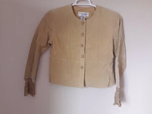 Lew Magram Collection Vintage Women's 100% Suede Light Yellow Jacket Sz 10 - Picture 1 of 10