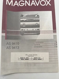 Folleto de instrucción manual de usuarios original Philips Magnavox AS 9410 9413 0291/1 L4 - Imagen 1 de 5