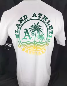 NEW Oakland A's Athletics White MLB New Era SS Crew Neck Tee Shirt Men's L - Picture 1 of 9