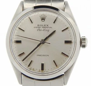 Rolex Air King Precision Mens Stainless Steel Watch Oyster Band Silver Dial 5500 - Picture 1 of 6