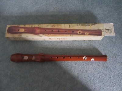 Sopran Blockflöte Heinrich Adler deutsche Griffweise braun neu (zweiteilig) - Bild 1 von 3