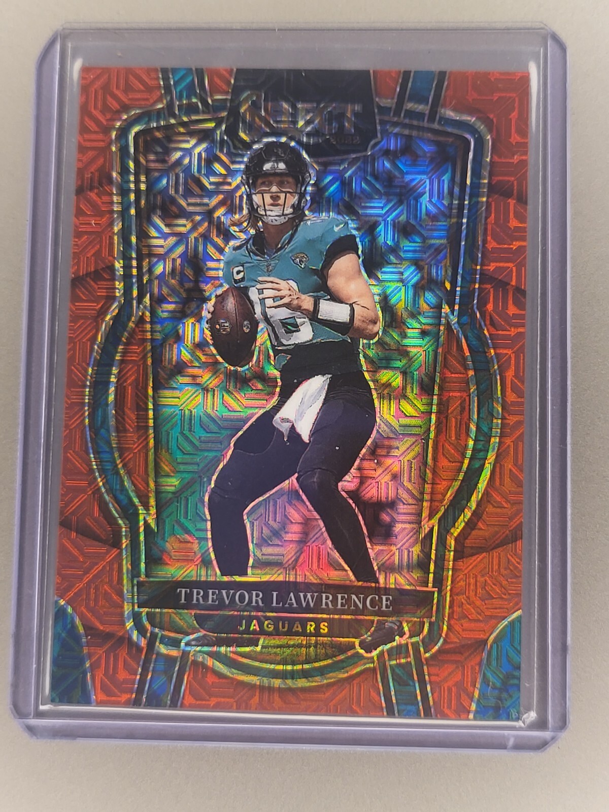 2022 Panini Select Trevor Lawrence Red Mojo Prizm /49 Club Level Jags