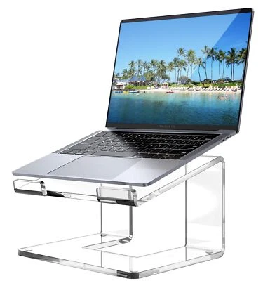 Acrylic Laptop Stand for Desk Laptop Riser Tray for 10-15.6 Inch Laptops Ergo... - Image 1 of 4